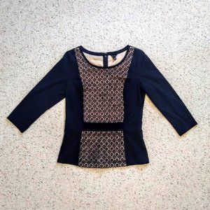 Ann Taylor Blouse with Center Embroidery